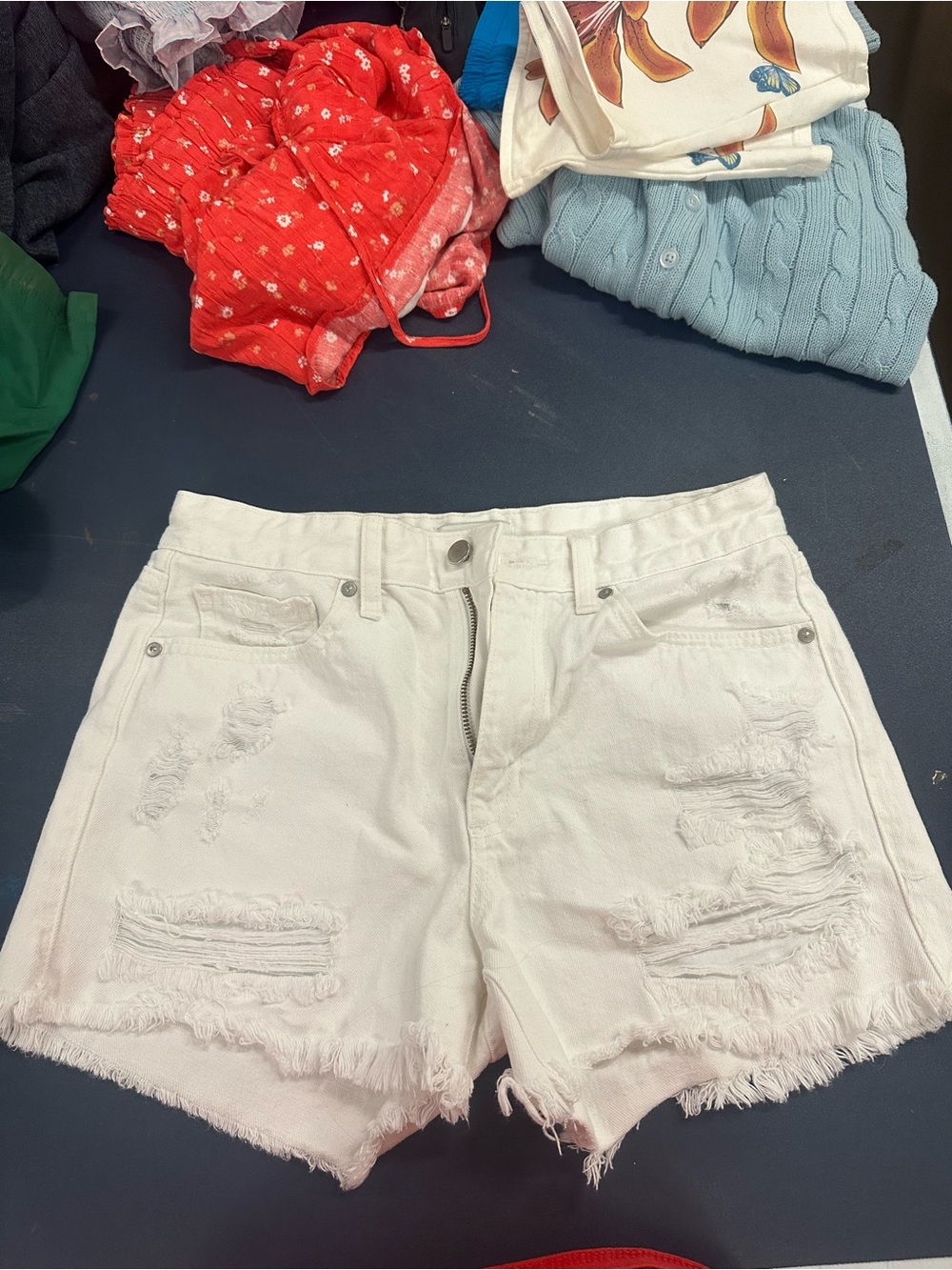 Women’s White Denim Shorts